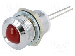 Indicator: LED; prominent; Cutout: Ø12mm; for PCB; brass; ØLED: 8mm