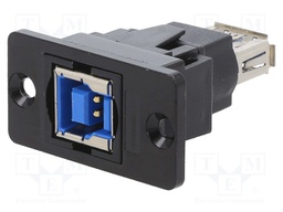 Adapter; USB A socket,USB B socket; SLIM; USB 3.0; gold-plated