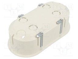 Enclosure: back box; Ø: 62mm; Z: 45mm; plaster embedded; white