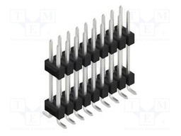 Connector: pin strips; pin header; male; PIN: 18; 2.54mm; SMT; 2x9