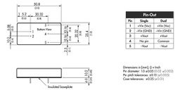 Converter: DC/DC; 15W; Uin: 9÷18V; Uout: 12VDC; Iout: 1250mA; 2"x1"