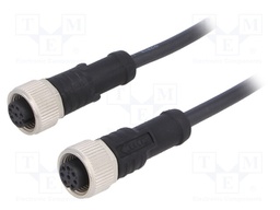 Cable: for sensors/automation; PIN: 8; M12-M12; 1m; plug; plug; 30V