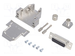 D-Sub; PIN: 15; plug; female; soldering; for cable; black