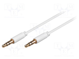 Cable; Jack 3.5mm 3pin plug,both sides; 2m; Plating: gold-plated