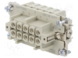 Connector: rectangular; female; PIN: 10; 10+PE; size 4; screws; 16A