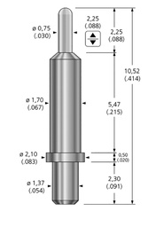 Test needle; Operational spring compression: 1.52mm; 3A; 0.8N