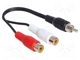 Cable; RCA socket x2,RCA plug; 0.2m; black