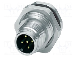 Connector: M12; socket; PIN: 5; male; 60V; straight; IP67; THT; A code