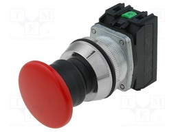 Switch: push-button; Stabl.pos: 1; NC + NO; 30mm; red; IP66; Pos: 2