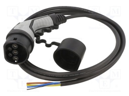 Cable: eMobility; 250V; 5kW; wires,Type 2; IP44; 4m; 20A; -40÷50°C
