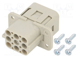 Connector: HDC; contact insert; female; C146,heavy|mate Q; PIN: 9