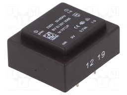 Transformer: encapsulated; 0.7VA; 230VAC; 9V; 78mA; Mounting: PCB