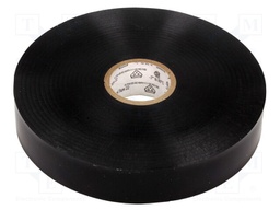 Tape: electrical insulating; W: 19mm; L: 33m; D: 0.25mm; black; 200%