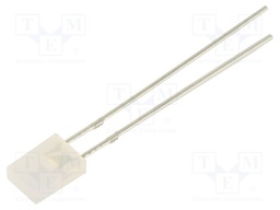 LED; yellow green; rectangular; 2x5x7mm; 68÷100mcd; 100°; 30mA