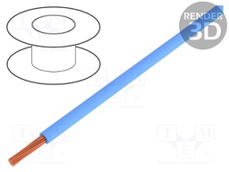 Wire; H07V2-K; stranded; Cu; 25mm2; 4AWG; PVC; blue; 450V,750V