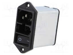 Connector: AC supply; socket; male; 8A; 250VAC; IEC 60320; 0.6mH