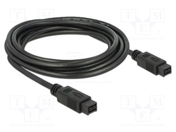 Cable; FireWire 9pin plug,both sides; 3m; black; Øcable: 6mm