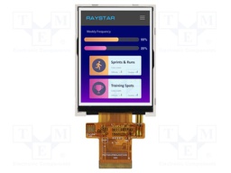 Display: TFT; 2.8"; 240x320; Illumin: LED; Dim: 50.5x69.7x4.55mm