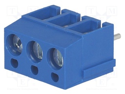 PCB terminal block; angled 90°; 5mm; ways: 3; on PCBs; 2.5mm2; 24A