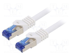 Patch cord; S/FTP; 6a; stranded; Cu; LSZH; white; 0.5m; 26AWG