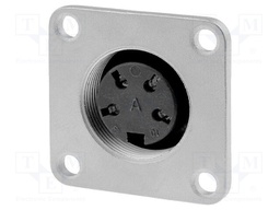 Connector: M16; female; flange (4 holes),for panel mounting