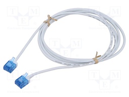 Patch cord; U/UTP; 6a; stranded; Cu; LSZH; white; 2m; 32AWG; -20÷75°C