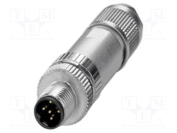 Connector: M12; plug; PIN: 5; 48V; straight; IP65; push-lock; B code