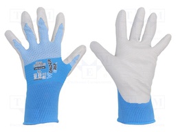 Protective gloves; Size: 9,L; blue/white; nitryl,polyester