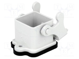 Enclosure: for HDC connectors; size 3A; with latch; straight