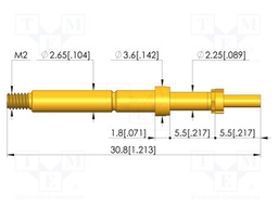 Test needle; Spring compression: 4mm; 5mm; 8A; CuBe; gold-plated