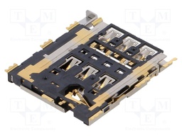 Connector: for cards; Nano SIM; with push button; SMT; PIN: 6