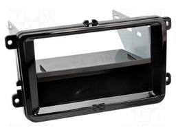 Radio frame; Seat,VW,Škoda; 2 DIN; black gloss