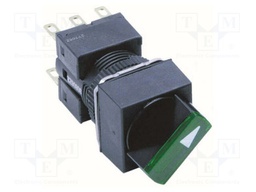 Switch: rotary; 16mm; Stabl.pos: 2; SPDT; green; IP65; Pos: 2; A165S/W
