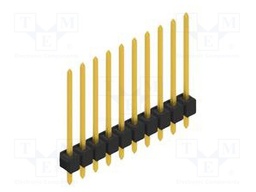 Connector: pin strips; pin header; male; PIN: 10; 2.54mm; THT; 1x10
