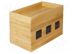 Cable box; bamboo; W: 140mm; L: 255mm; H: 165mm