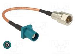 Cable; 150mm; Fakra Z male,FME male; transparent; Øcable: 2.6mm