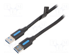 Cable; USB 3.0; USB 3.0 A plug,both sides; nickel plated; 3m