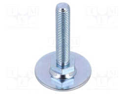 Foot of pin; Base dia: 40mm; M10; steel; Plunger length: 50mm