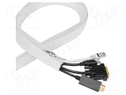 Cable box; multi use; white; L: 5m; polyester; Ø: 50mm