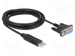 USB to RS232 converter; D-Sub 9pin socket,USB A plug; 1.8m