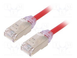 Patch cord; F/UTP,TX6A-28™; 6a; solid; Cu; LSZH; red; Len: 3m; 28AWG