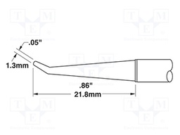 Tip; bent conical; 1.3x22mm; 302°C; for soldering station