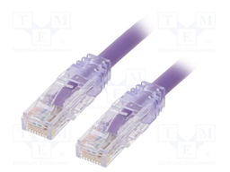 Patch cord; TX6A™ 10Gig,U/UTP; 6a; solid; Cu; PVC; violet; Len: 0.5m