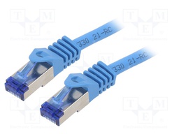 Patch cord; S/FTP; 6a; stranded; Cu; LSZH; blue; 5m; 26AWG; -20÷75°C