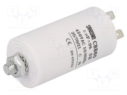 Capacitor: motors, run; 6uF; 450V; Ø35x65mm; -25÷70°C; ±5%; 3000h