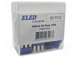 Fuse: fuse; 15A; 32VDC; automotive; 14.3mm; 14.3x3.8x15.3mm