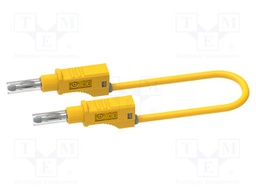 Test lead; 20A; banana plug 4mm,both sides; Len: 1m; yellow