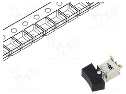 ROCKER; SPDT; Pos: 2; ON-ON; 1A/250VAC; 3A/28VDC; black; IP67; SMD