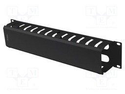 Cable organizer; 2U; black; Standard: 19"