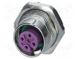 Connector: M12; socket; PIN: 5; female; 60V; straight; THT; A code